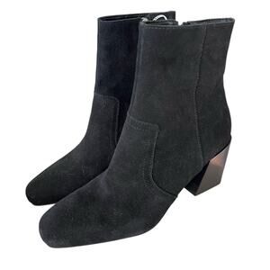 Blondo Sadie Waterproof Suede Heeled Ankle Boots | Womens 7.5, Black NEW $150